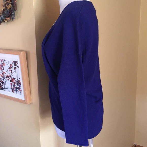 The KOOPLES Sport Size LARGE Cashmere Wool Pull-Over 1/3 Exposed Zip $245 NEW - Picture 5 of 8